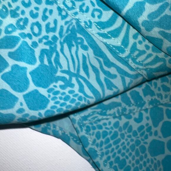 Kyodan Outdoor Skort Dress Romper Sleeveless Turquoise Animal Print Size S - Picture 9 of 11